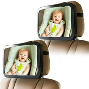 Enovoe 2 Pack Mirror for Baby Car Seat Rear Facing - Wide Convex & Shatterproof