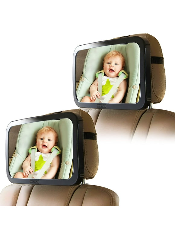 Enovoe 2 Pack Mirror for Baby Car Seat Rear Facing - Wide Convex & Shatterproof