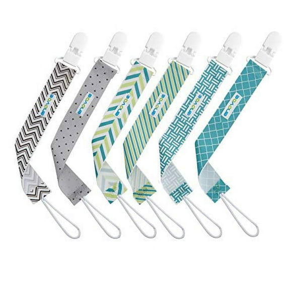Enovoe | Pacifier Clip By Enovoe - 6 Pack Of Pacifier Clips - Stylish Teething