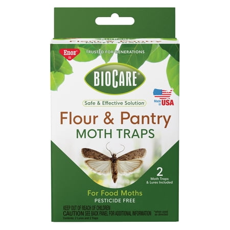 Enoz BioCare Flour & Pantry Moth Traps with Lures, Pesticide-Free Trap, 2 Ct