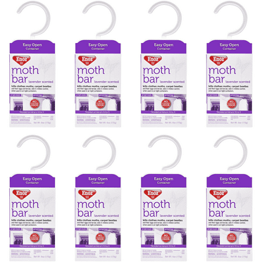 Enoz Lavender Scented Moth Bars, Moth Killer for Clothes Moths and Carpet Beetles, 6 oz, 8 Pack