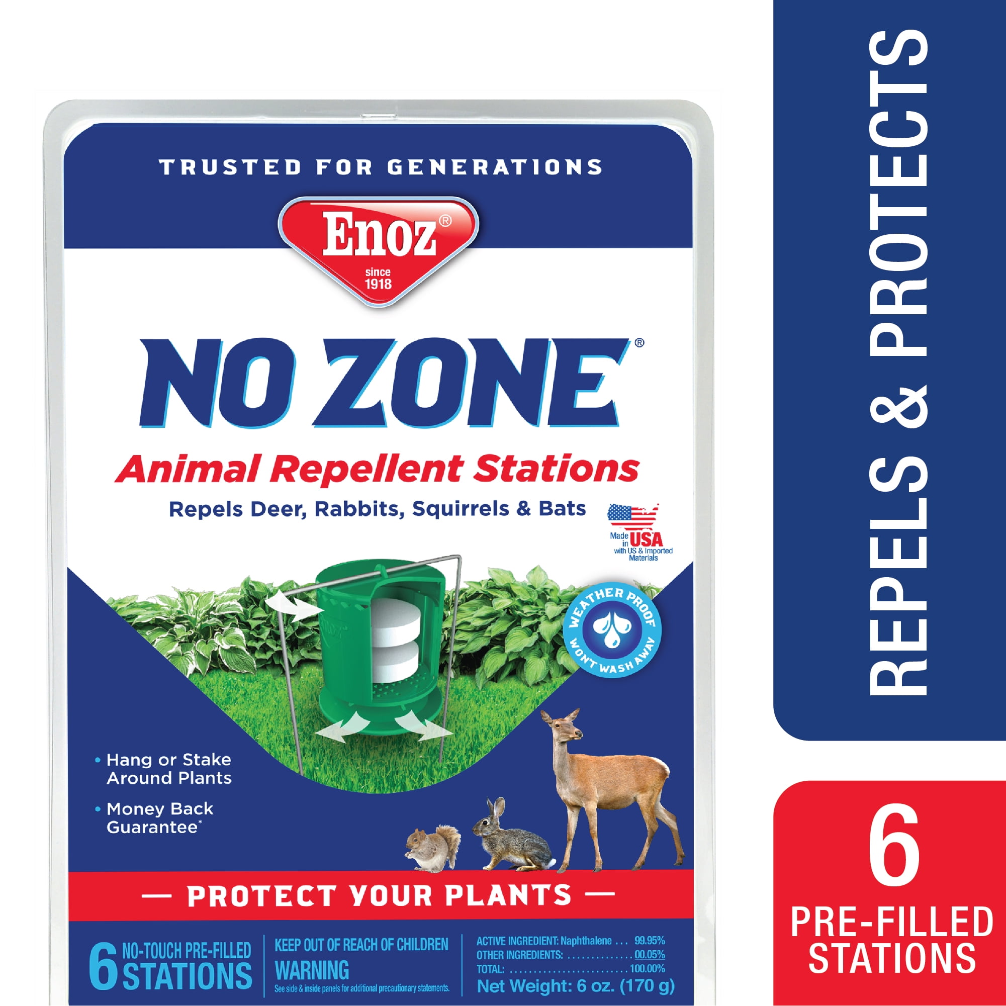 Enoz No Zone Animal Repellent Stations, Naphthalene Repellant, - Main Image
