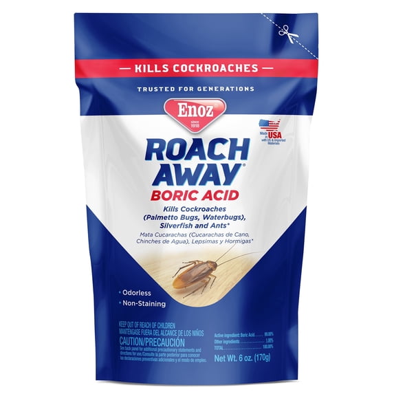 Enoz Roach Away Boric Acid Powder Cockroach Killer, 6 oz