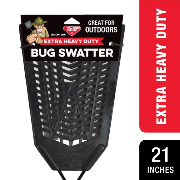 Enoz Sergeant Swat Fly Swatter, Outdoor Heavy Duty Fly Swatter, Black