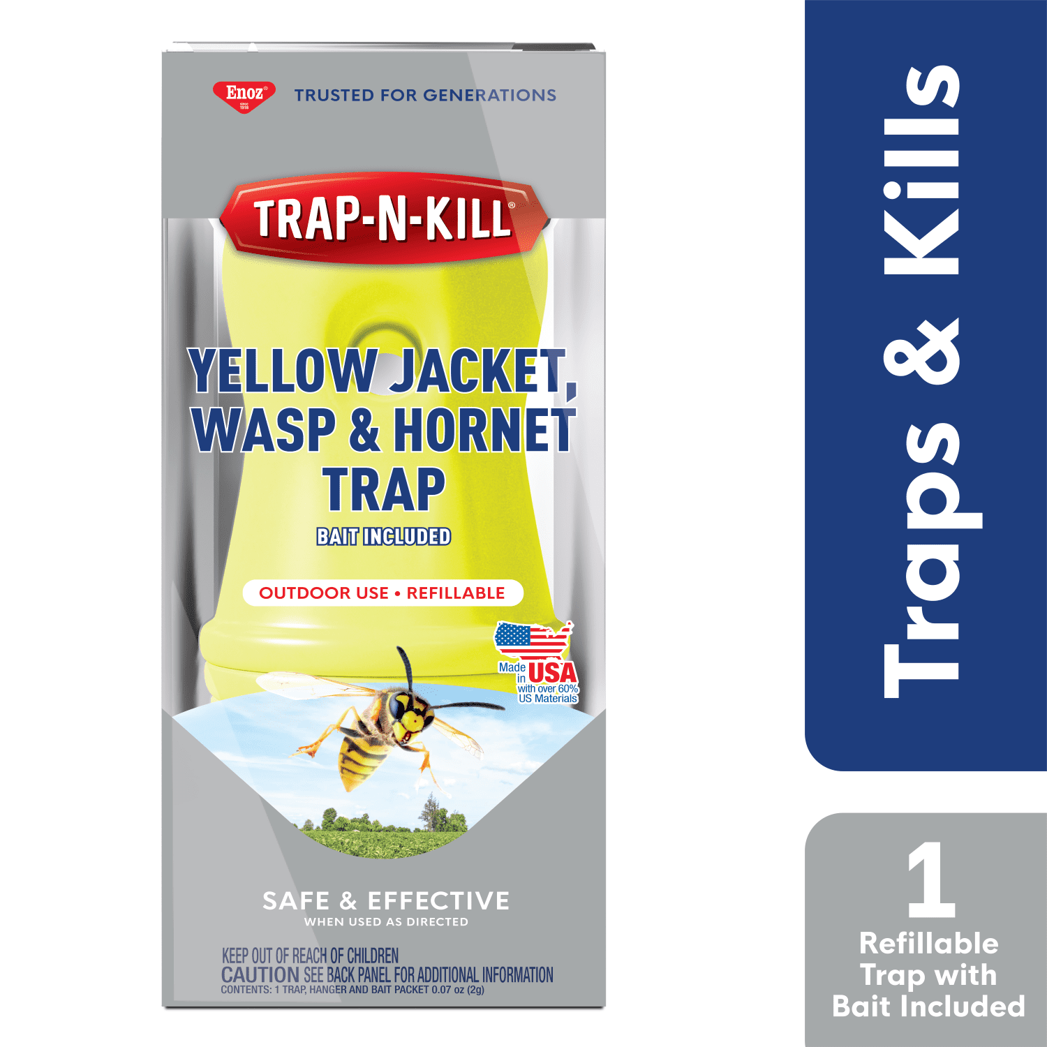 Enoz Trap N Kill Yellow Jacket and Wasp Trap with Bait