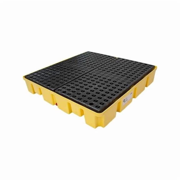 Spill Pallet, 66 gal Spill Capacity, 4 Drums, 6,000 lb Load Capacity, High Density Polyethylene