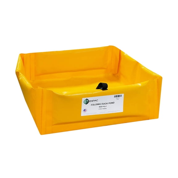 Enpac Folding Duck Pond Mini Spill Containment Berm with Foam Sidewalls & Tie Down Straps; 33 Gal. Spill Capacity, Reusable, Lightweight, Portable, 3' x 3' x 6"