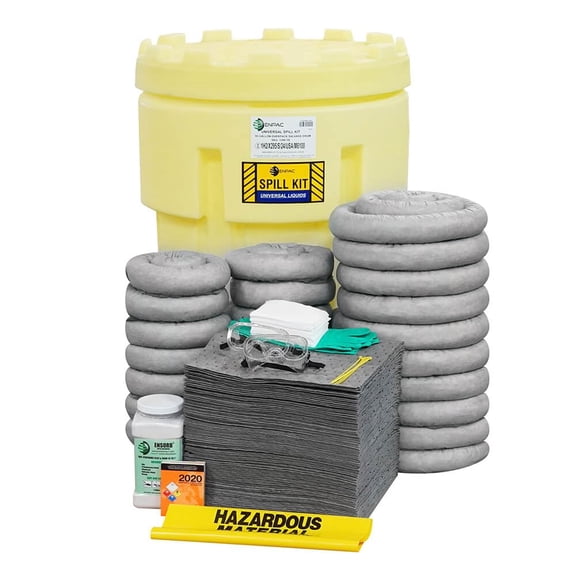 Enpac 95-Gallon Emergency Response Universal Spill KIT (Includes Drum, Granular Absorbent, Pads, Socks, Disposal Bags, & Safety Equipment) - OSHA, UN, & DOT Compliant