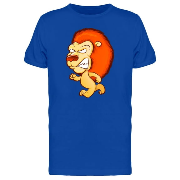 Enraged Lion Cartoon T-Shirt Men -Image by Shutterstock, Male Large
