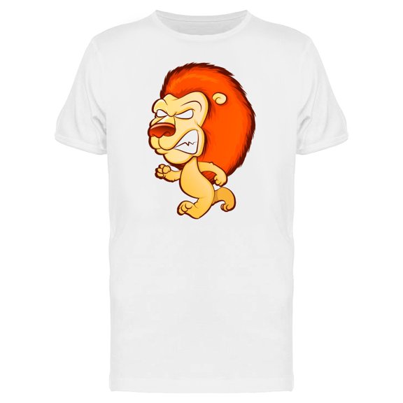 Enraged Lion Cartoon T-Shirt Men -Image by Shutterstock, Male Small