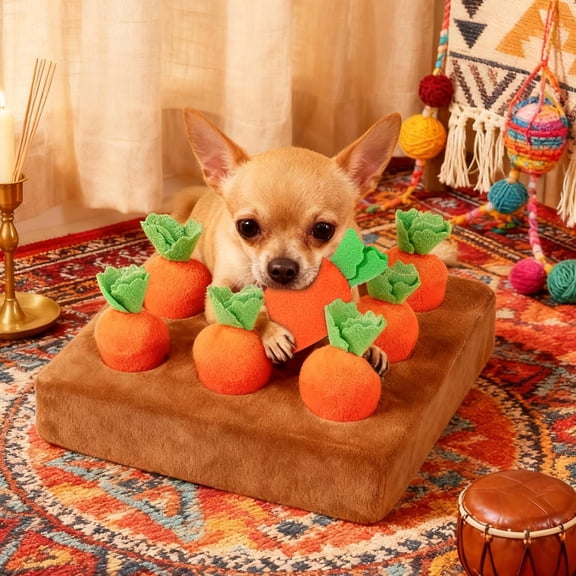 Enrichment Carrot Dog Toys Farm Plush Carrots Snuffle Mat Interactive Dog Toys for Pet Stress Relief