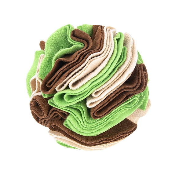 Enrichment Toys For Dogs, Green M Size Pet Sniffing Ball, 20Cm Inner Roll, Bubble Rubber & Soft Flannelette Toy - -Free, Machine-Washable Soft Flannelette Upgraded To