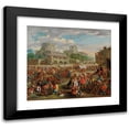 thumbnail image 1 of Enrico Albricci 22x20 Black Modern Framed Museum Art Print Titled - Market Scene and Row of the Charlatan, 1 of 5