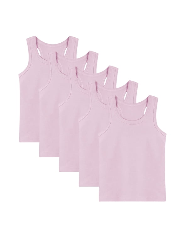 5 Pack Toddler Cotton Tank Top for Boys and Girls Summer Kids Undershirts Racerback Sleeveless Tops 1-13 Y