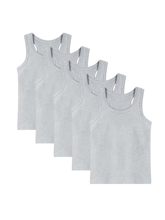 5 Pack Toddler Cotton Tank Top for Boys and Girls Summer Kids Undershirts Racerback Sleeveless Tops 1-13 Y