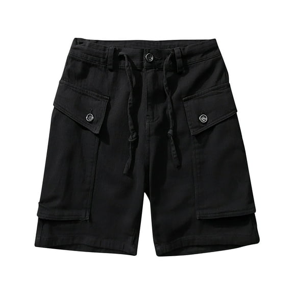 Enridrech Big and Tall Cargo Shorts for Men Casual Stylish Comfort Loose Solid Color Short Pant with Drawstring Waist