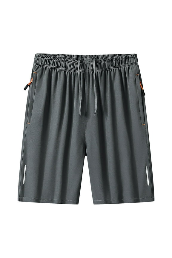 Big and Tall Shotrs for Men Lightweight Thin Breathable Drawstring Elastic Waist Short Pants with Zipper Pockets