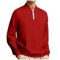 thumbnail image 1 of Enridrech Big and Tall Sweatshirt for Mens Basic Quarter Zipper Long Sleeve Loose Solid Color Shirts with Pocket, 1 of 6