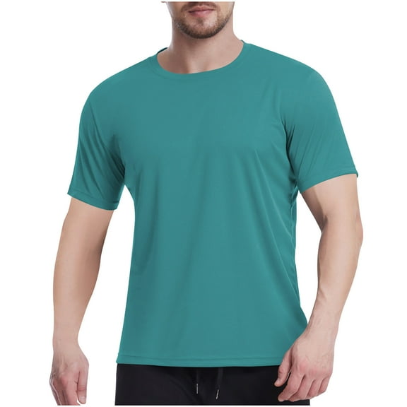 Enridrech Casual Breathable Tee for Men Lightweight Thin Solid Color T Shirts Comfortable Basic Short Sleeve Shirt
