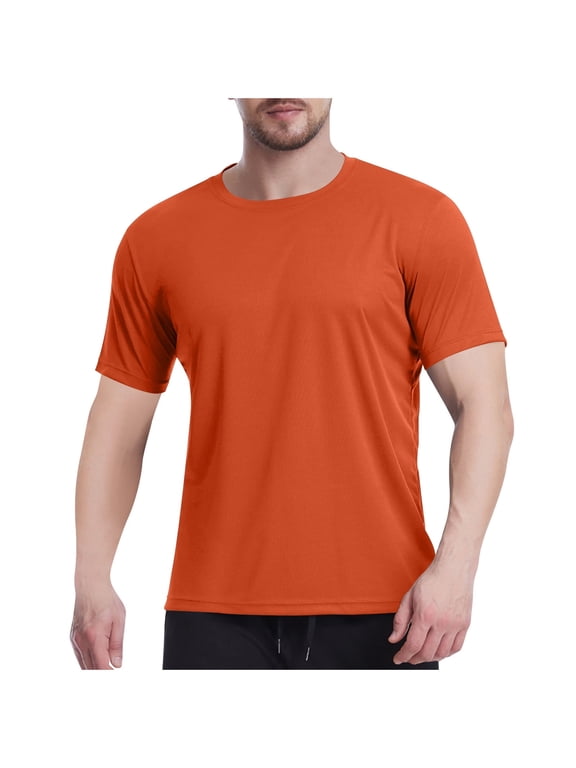Casual Breathable Tee for Men Lightweight Thin Solid Color T Shirts Comfortable Basic Short Sleeve Shirt