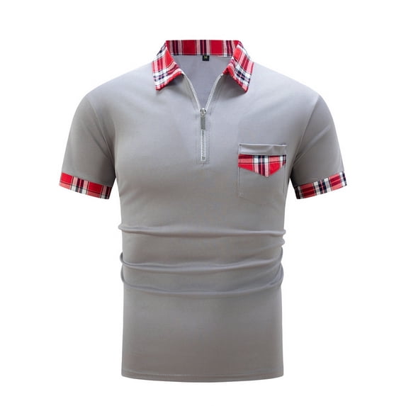 Enridrech Casual Stylish Tee for Men Comfort Breathable Collared Short Sleeve Tops Fashion Solid Color Tees Shirt
