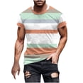 thumbnail image 1 of Enridrech Casual Stylish Tee for Men Fashion Striped Color Block Tshirt Comfortable Summer Crew Neck Tees Top, 1 of 5