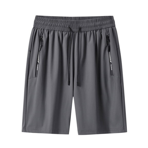 Enridrech L-6XL Summer Shorts for Men Comfort Lightweight Drawstring Elastic Waist Short Pant with Zipper Pockets