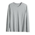 thumbnail image 1 of Enridrech Long Sleeve Shirt for Men Comfortable Cotton Crew Neck Loose Soft Basic Tops Casual Fashion Basic Tees, 1 of 2