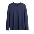 thumbnail image 1 of Enridrech Long Sleeve Shirt for Men Comfortable Cotton Crew Neck Loose Soft Basic Tops Casual Fashion Basic Tees, 1 of 2
