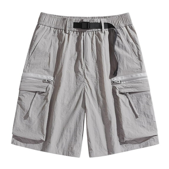 Enridrech M-4XL Big and Tall Shorts for Men 5 Inch Cargo Pant with Zipper Pockets Drawstring Elastic Waist Short Pants