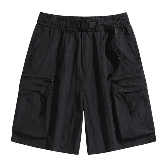 Enridrech M-4XL Big and Tall Shorts for Men 5 Inch Cargo Pant with Zipper Pockets Drawstring Elastic Waist Short Pants