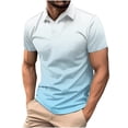thumbnail image 1 of Enridrech M-4XL Mens Casual Tee with Button Collared Short Sleeve Tops for Men Fashion Comfort Color Block Tshirt, 1 of 6