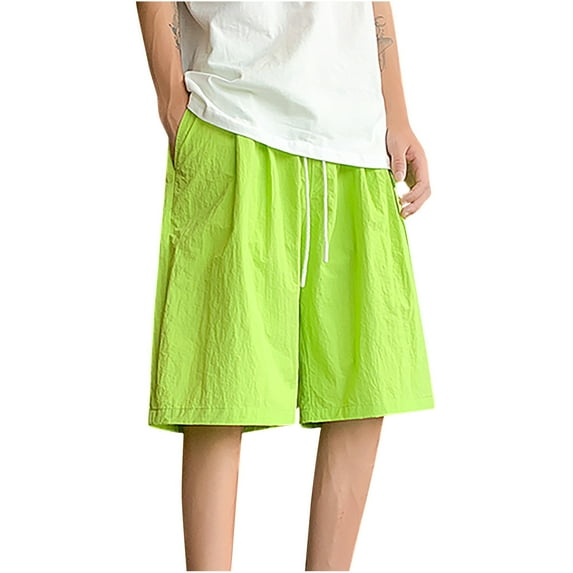 Enridrech M-5XL Shorts for Men Quick Dry Casual Stylish Short Pant with Drawstring Elastic Waist Summer Beach 5 Inch Pants