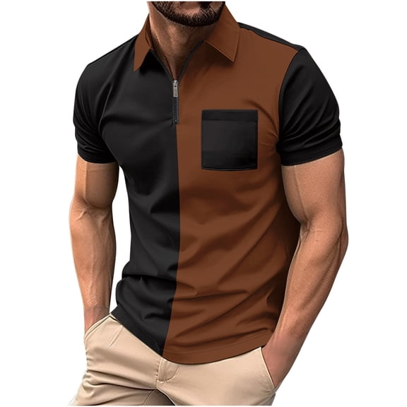 Enridrech Men's Casual Tee Shirts Comfortable Short Sleeve Tees Tops for Men Casual Fashion Color Block Striped Shirt