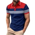 thumbnail image 1 of Enridrech Men's Collared Tee Shirts Casual Fashion Color Block Shirt Comfortable Short Sleeve Tees Tops for Men, 1 of 4