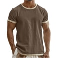 thumbnail image 1 of Enridrech Men's Cotton Linen T Shirts Crew Neck Short Sleeve Tshirt Loose Casual Summer Tee Breathable Top for Men, 1 of 5