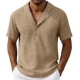 thumbnail image 1 of Enridrech Men's Fashion Collared Shirt Short Sleeve Tops with Button Soft Breathable Tee Slim Casual Summer Top, 1 of 6