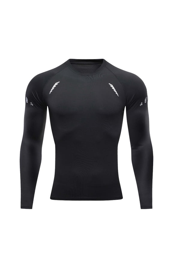 Men's Shirt Sport Undershirt Base Layer Long Sleeve Quick Dry Athletic Workout Gym T Shirts Running Top