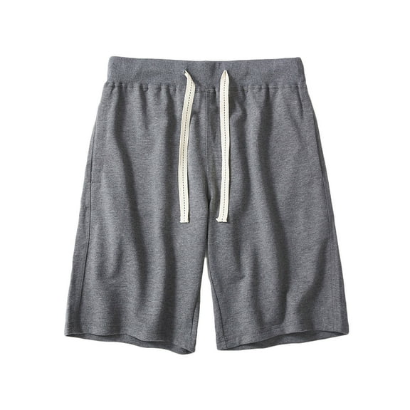 Enridrech Men's Soft Cotton Shorts with Pockets Drawstring Elastic Waist Casual Stylish Breathable Solid Color Short Pant