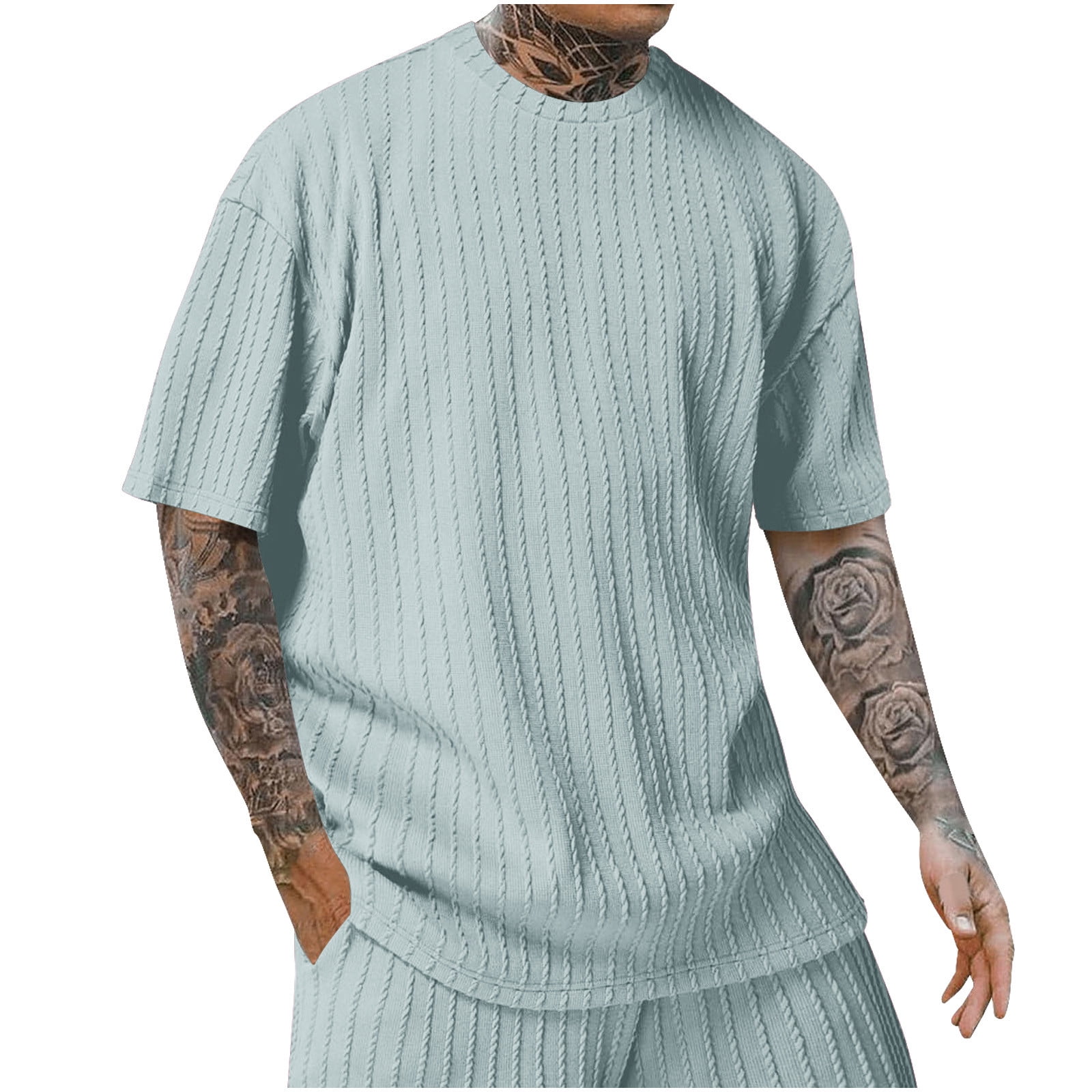 Textured Tees Enridrech Men's Trendy Tee Comfortable Textured Short Sleeve T Shirts ...