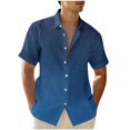 thumbnail image 1 of Enridrech Mens Big and Tall Shirts Casual Stylish Color Block Shirt Short Sleeve Tops for Men Summer Button down Top, 1 of 5