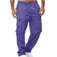 thumbnail image 1 of Enridrech Mens Cargo Pants Spring Comfort Elastic Waist Long Pant Straight Leg Jogger Sweatpants with Pockets, 1 of 4