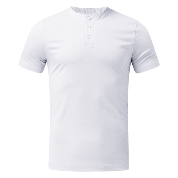 Enridrech Mens Crew Neck Tee Top Fashion Solid Color Tees with Button Casual Stylish Short Sleeve Tshirt for Men
