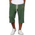 thumbnail image 1 of Enridrech Mens Jogger Capris Pants Plain Drawstring Elastic Waist 3/4 Length Pant Straight Leg Summer Casual Capri Shorts, 1 of 6