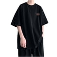 thumbnail image 1 of Enridrech Mens Oversized Tee Comfort Baggy Short Sleeve T Shirts Summer Casual Crew Neck Thin Solid Color Tops, 1 of 2