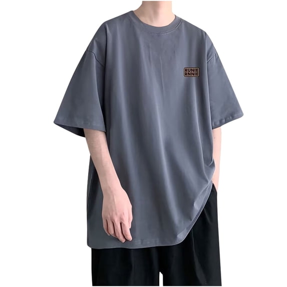 Enridrech Mens Oversized Tee Comfort Baggy Short Sleeve T Shirts Summer Casual Crew Neck Thin Solid Color Tops