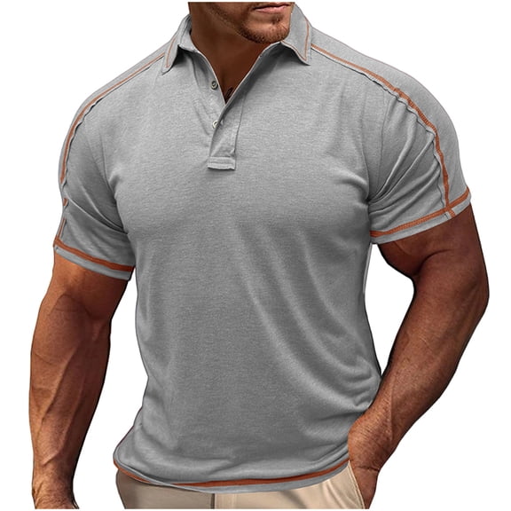 Enridrech Short Sleeve Shirt for Men Vintage Stylish Collared T Shirts with Button Casual Fashion Plain Clothes