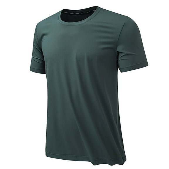 Enridrech Summer Basic Tee for Men Big and Tall Solid Color Short Sleeve Top Crew Neck Comfort Breathable T Shirt
