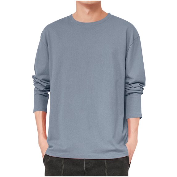 Enridrech T Shirt for Men Comfortable Breathable Crew Neck Tees Casual Stylish Loose Soft Long Sleeve Tee Tops