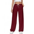 thumbnail image 1 of Enridrech Women Wide Leg Sweatpants High Waist Loose Casual Pants Drawstring Lounge Pants with Pockets, 1 of 6